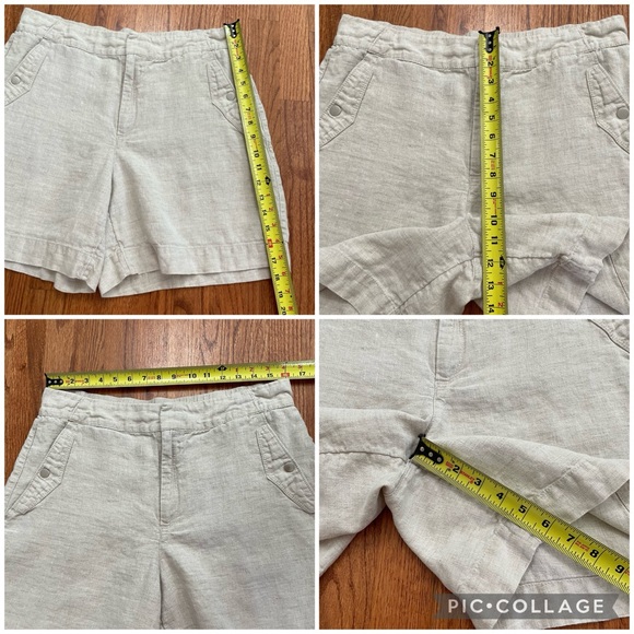 Athleta Voyager Linen Shorts 6” inseam in Beige size 14 - Picture 12 of 12